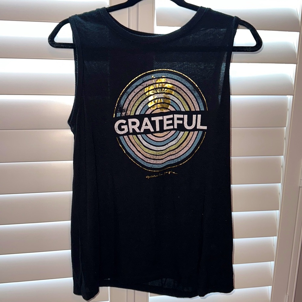 Spiritual Gangster Sleeveless “grateful” top.